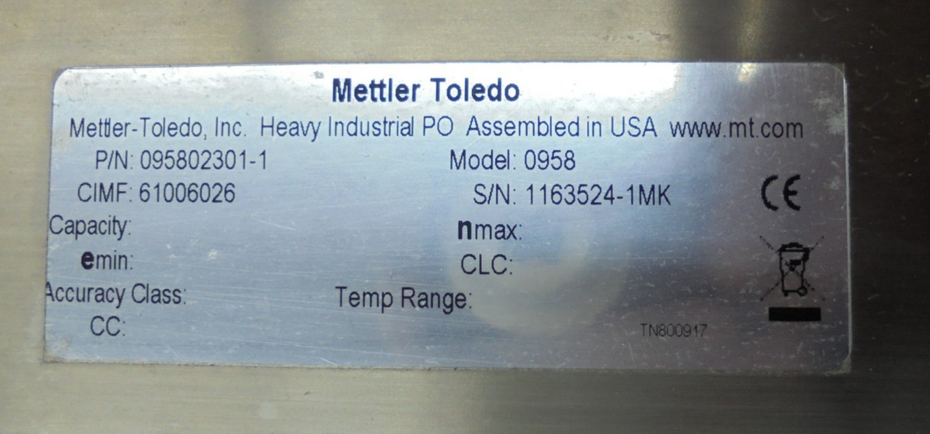 Mettler Toledo PTHN 1800 64052909 095802301-1 Flexmount Scale Weigh Module Load
