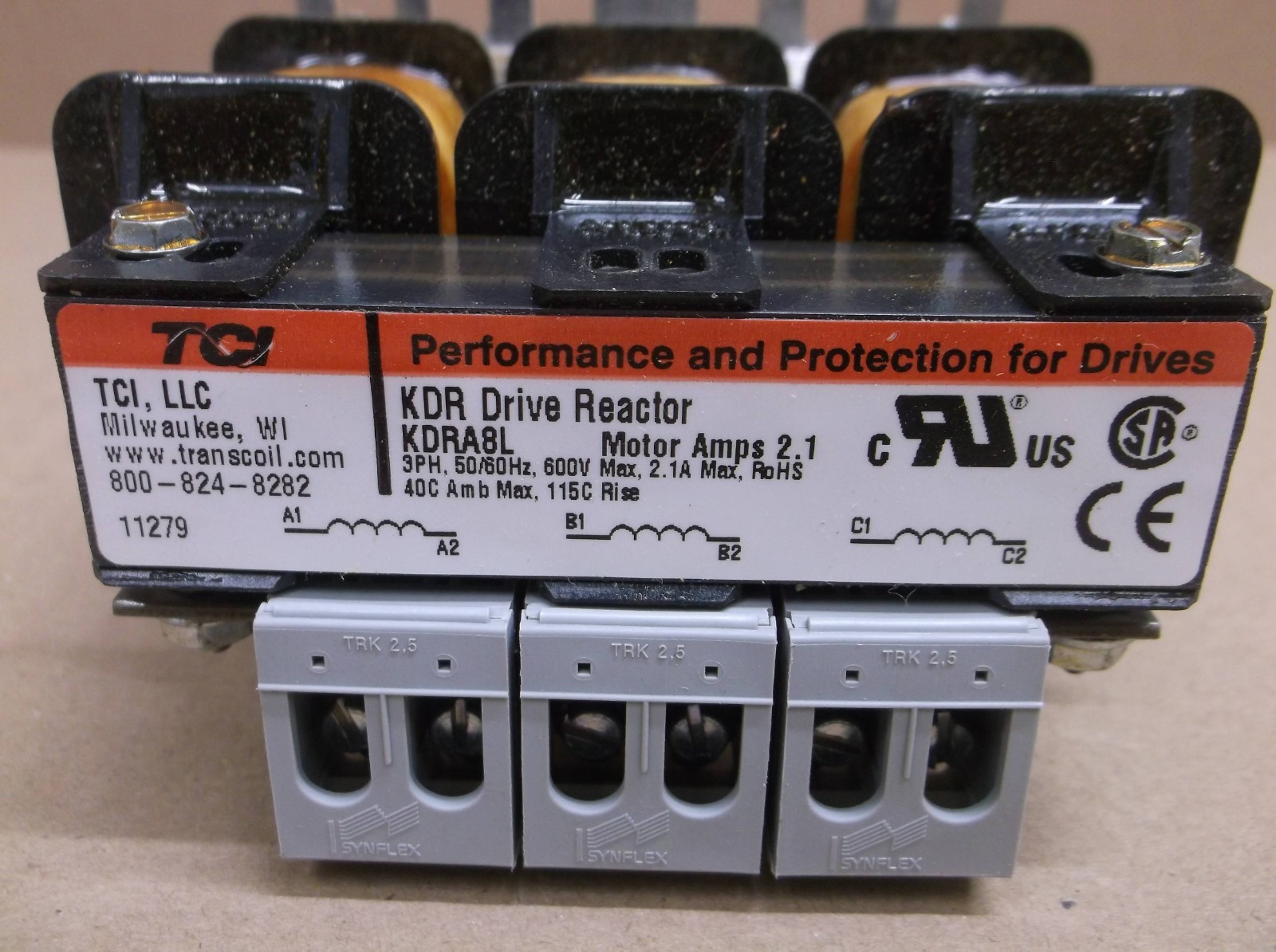 KDRA8L TCI NEW In Box Drive Line Reactor 3 Phase, 2.1A, 480V @ 1HP