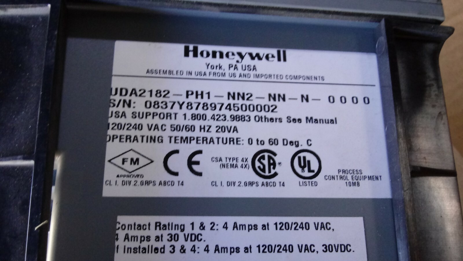 WARRANTY USED Honeywell UDA2182-PH1-NN2-NN-N-0000 Dual Input Analytical Analyzer