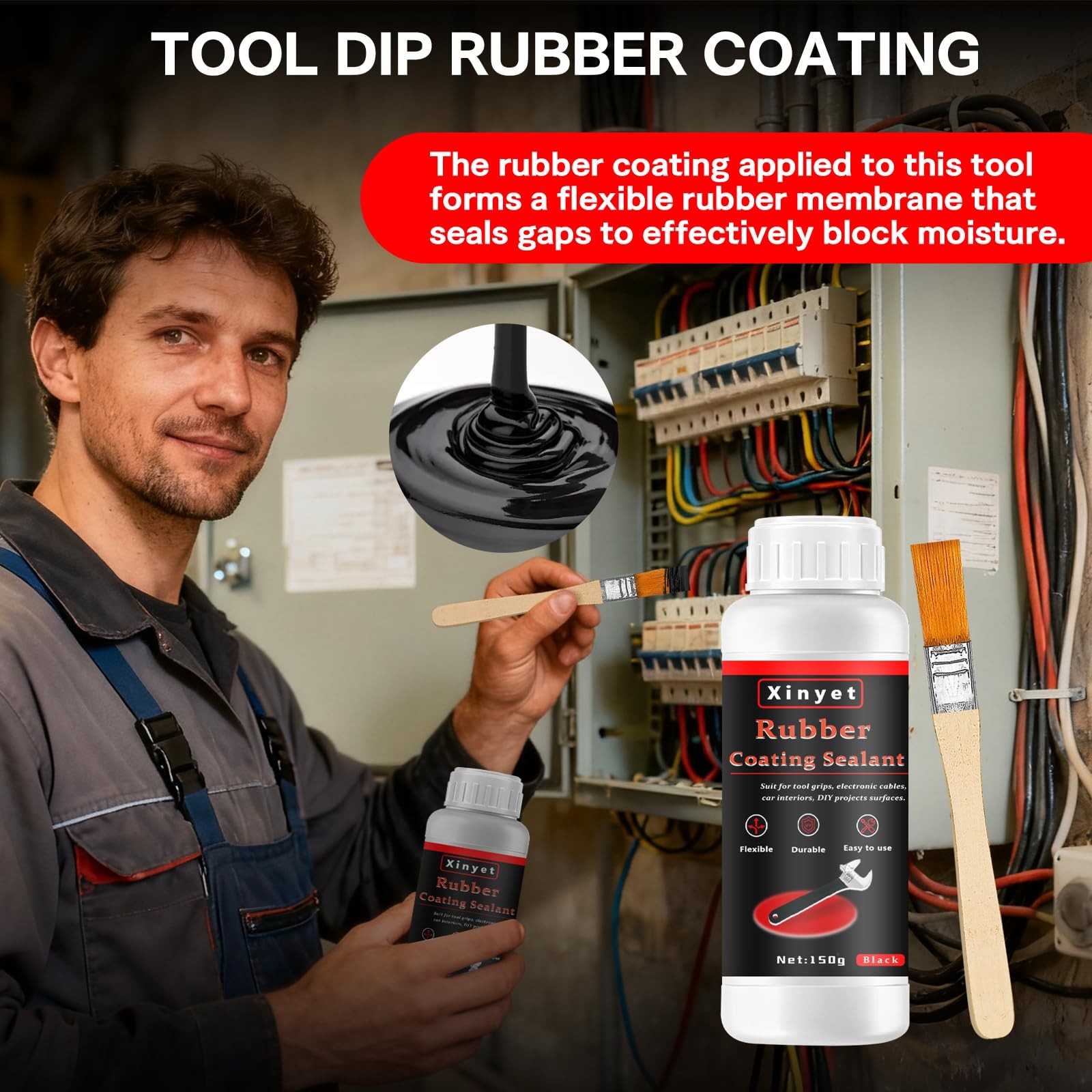 150ml Tool Dip Rubber Coating, Rubber Dip for Tools, Waterproof, Flexible Pee…
