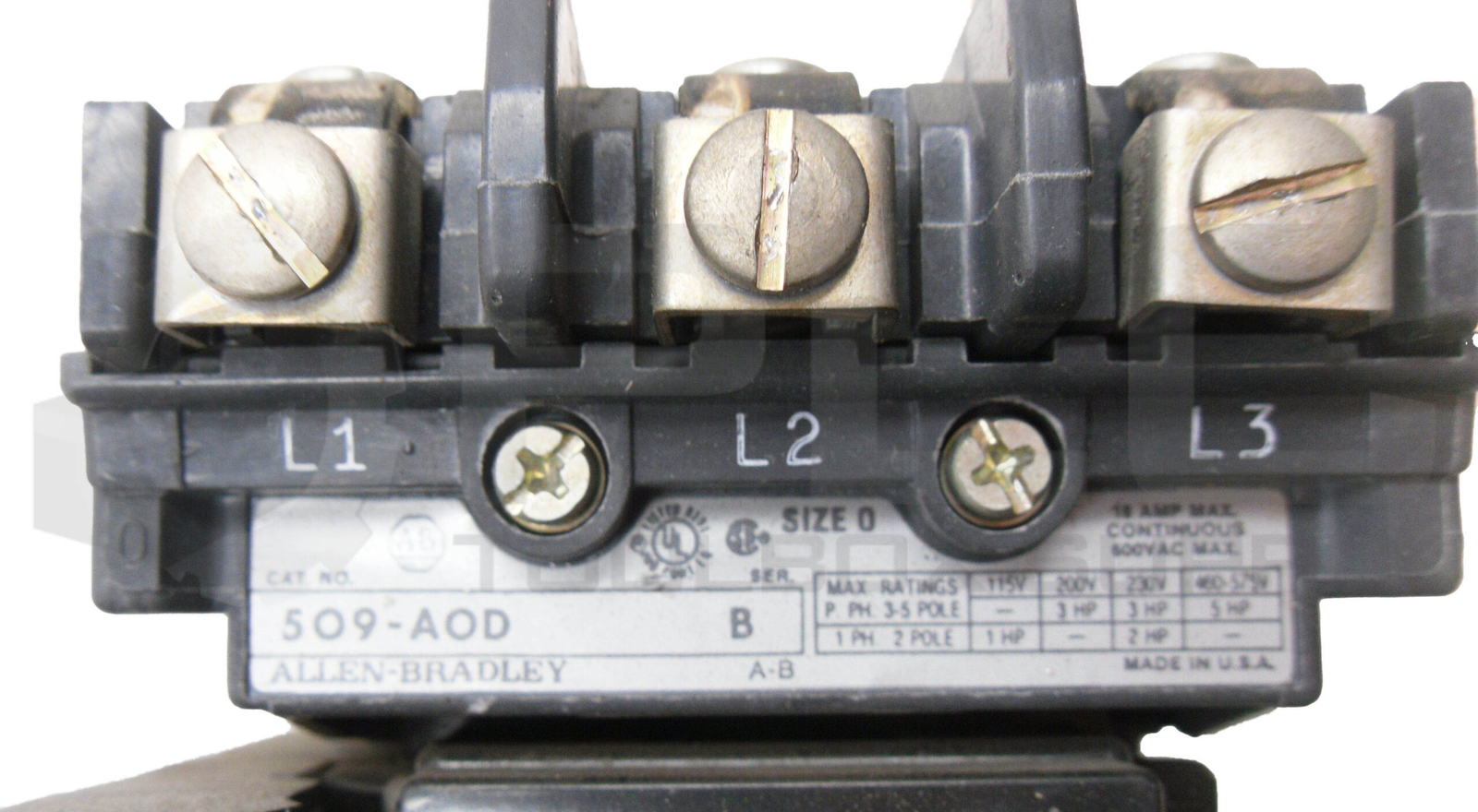 ALLEN BRADLEY 509-AOD /B W/ CB236 W/ 42185-800-01 W/ 595-A /B W/ W45 595-A02 /A