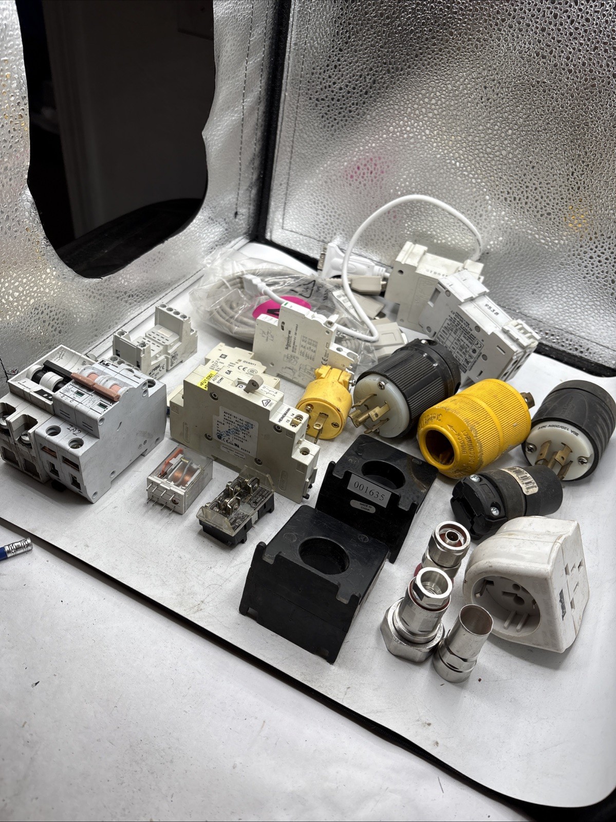 Assorted Breakers; Solenoids; Cables; Plugs; And Switches Of Various Brands