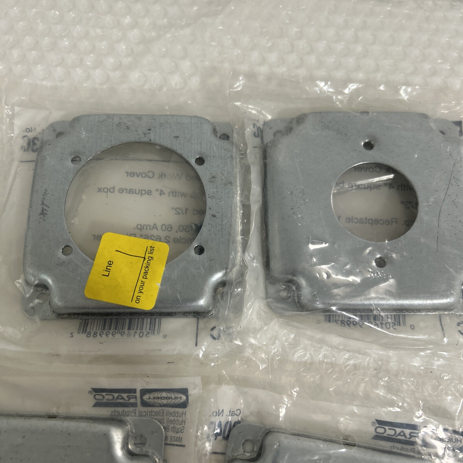 NEW Assortment of HUBBELL 4″Sqr Covers 3-902C,2-804C,1-812C,1-813C 7 Total