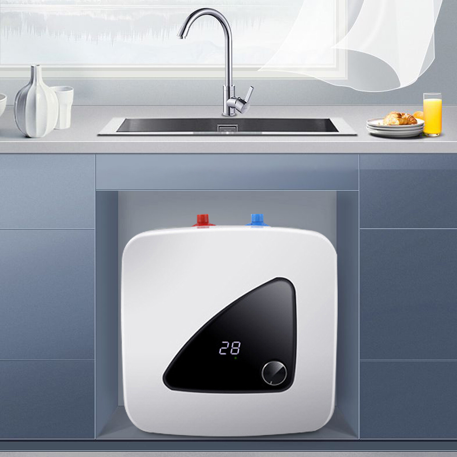 NEW 1500W 8L Electric Instant Hot Water Heater Storage Tank Bathroom Shower Sink