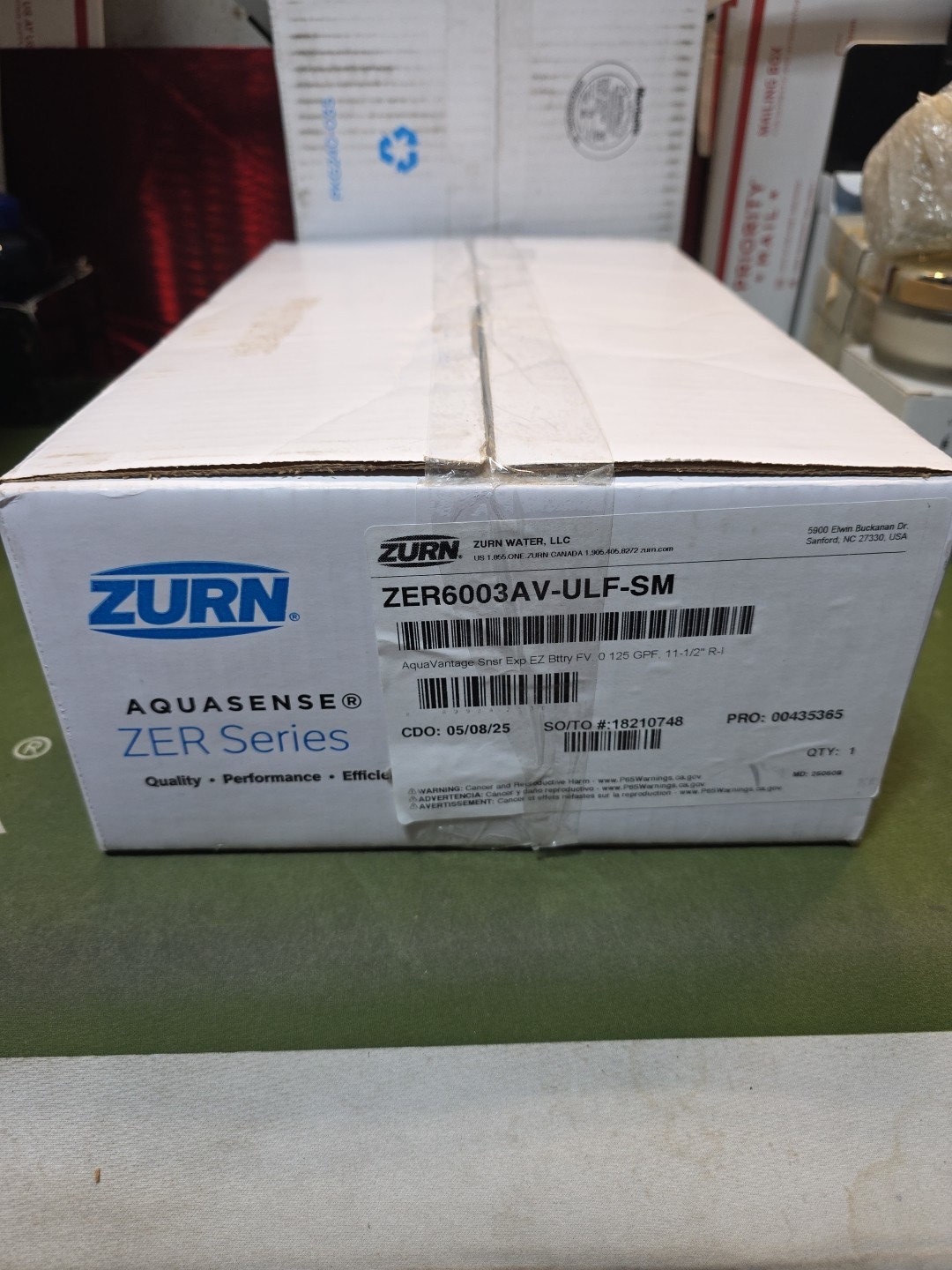 Zurn ZER6003AV-ULF-SM AquaSense 0.125 GPF Sensor Flush Valve