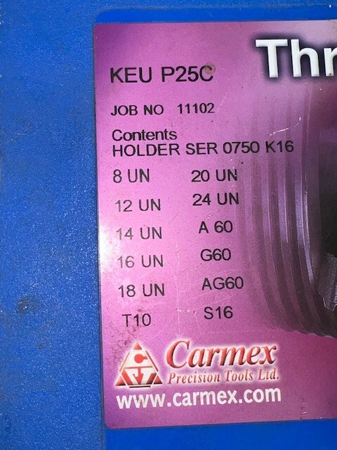 CARMEX THREAD KIT KEU P25C 11102 **INCOMPLETE KIT**