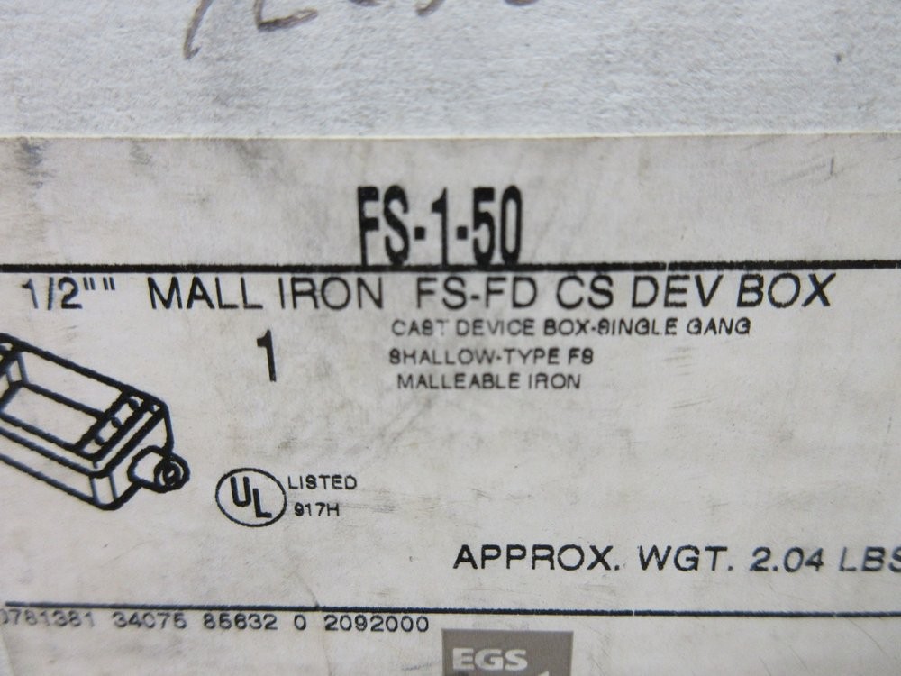 Appleton FS-1-50 Cast Device Box 1/2″ FS150
