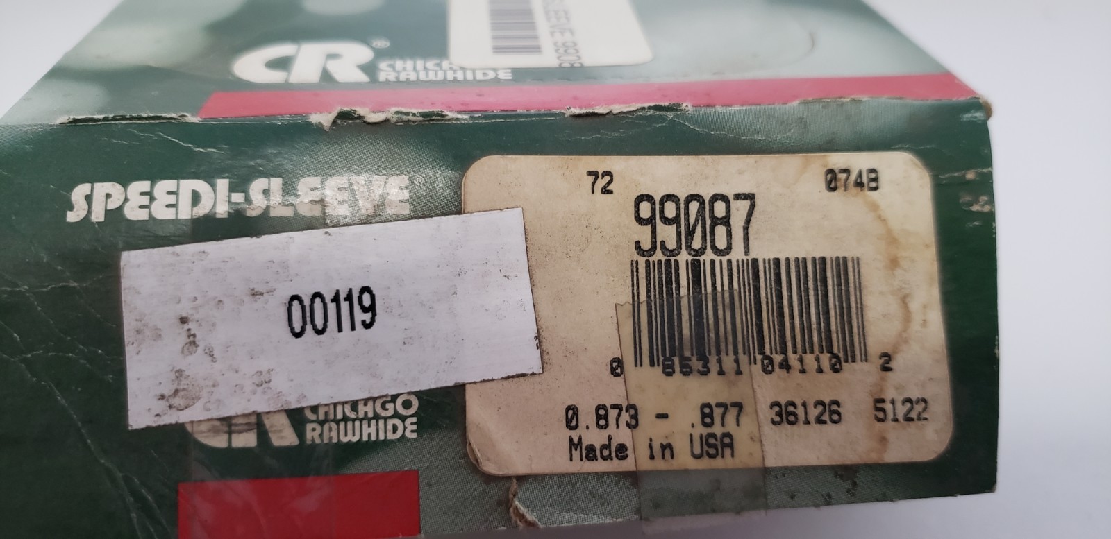 CHICAGO RAWHIDE 99087 SPEEDI SLEEVE SHAFT REPAIR SLEEVE, 0.873″ SHAFT DIA., NIB