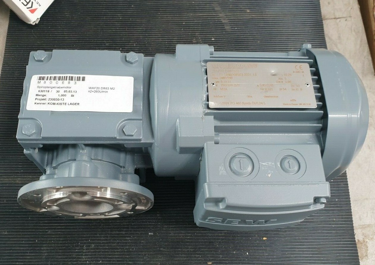 SEW EURODRIVE WAF20DR63M2 01.1848668503.0001.13 GEARMOTOR (R3S2.1)