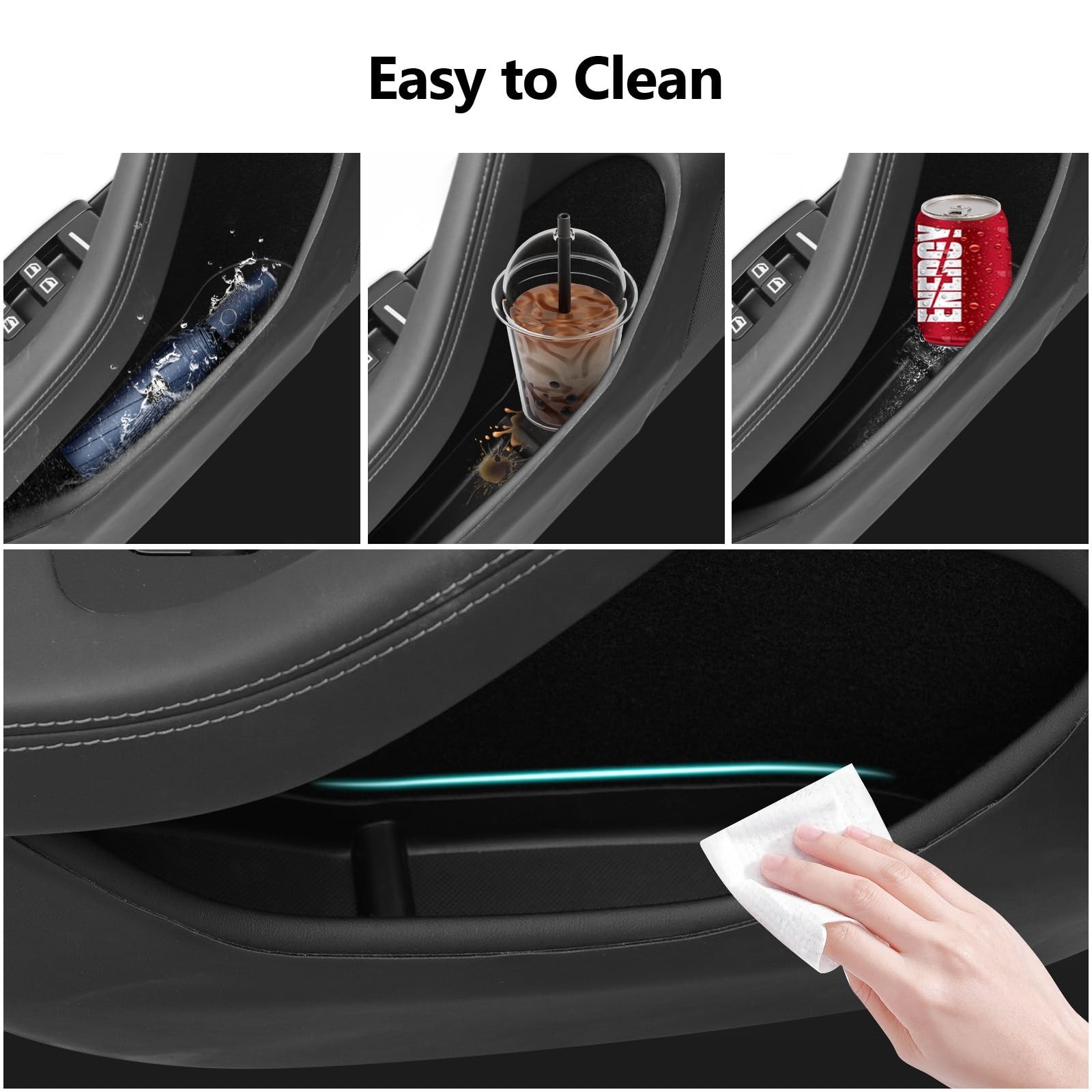 2025 Model 3 Highland Door Side Storage Box Organizer, Front & Rear Door Pock…