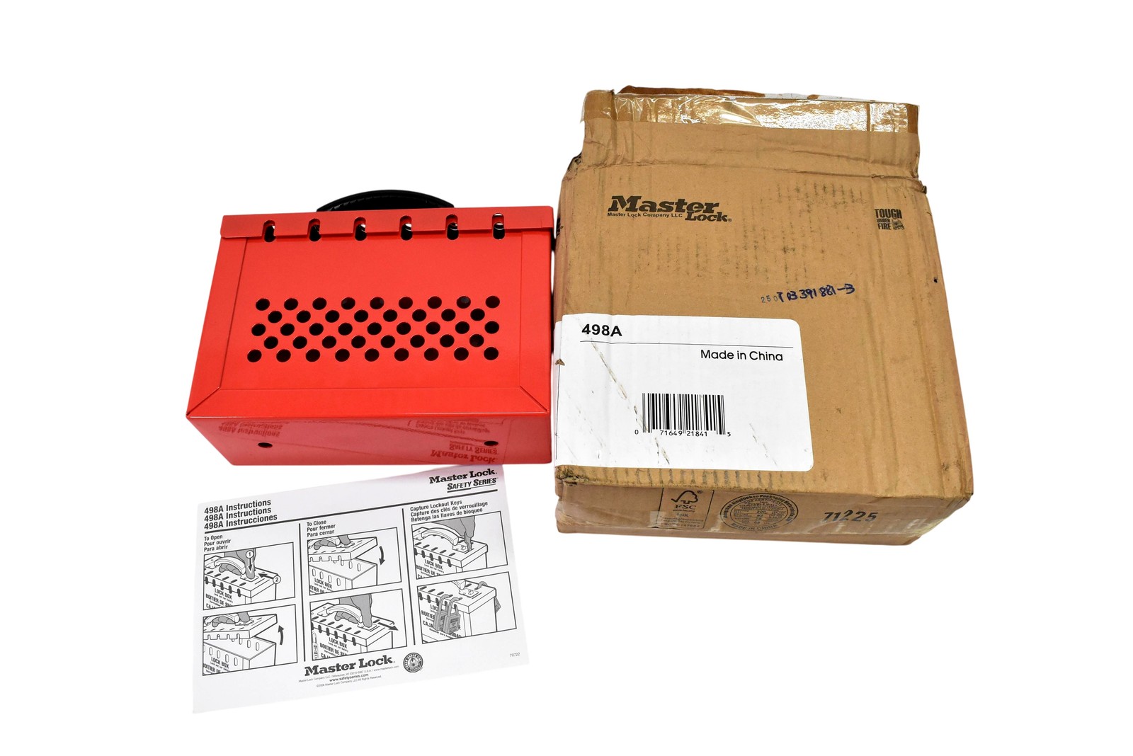 Master Lock 498A Group Lockout Lock Box LOTO Safety Series Steel Red Portable