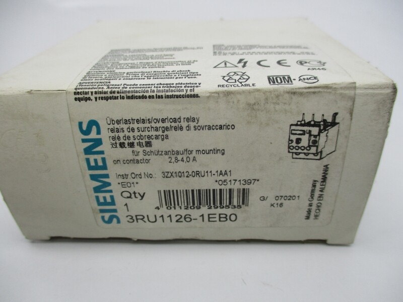 SIEMENS 3RU1126-1EB0 2.8-4.0A NSMP