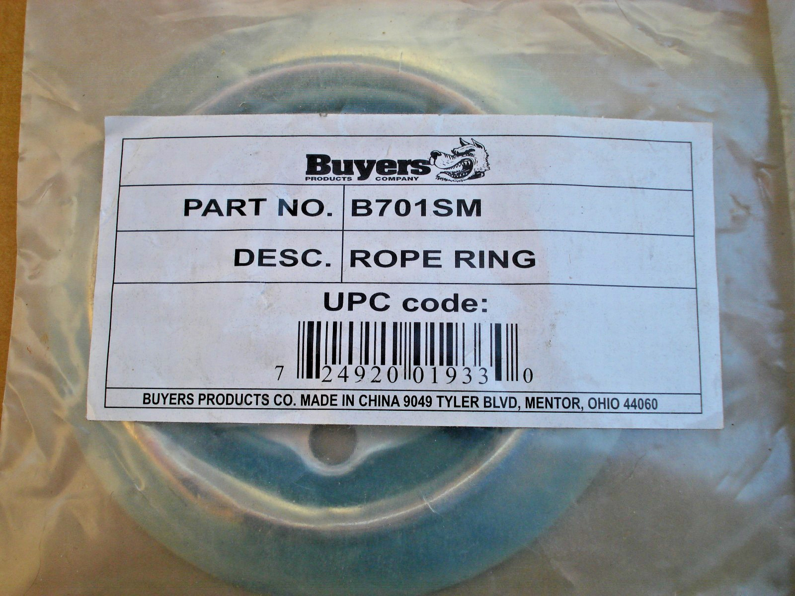 LOT OF 5 BUYERS PRODUCTS SURFACE MOUNT STEEL ROPE RINGS B701SM (NEW)