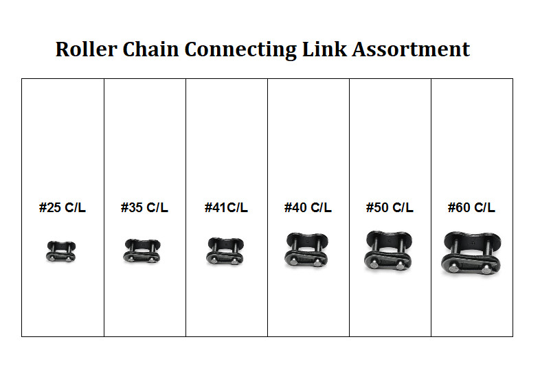 Roller Chain Connecting Link Assortment Clear Box #25, 35, 40, 41, 50, 60