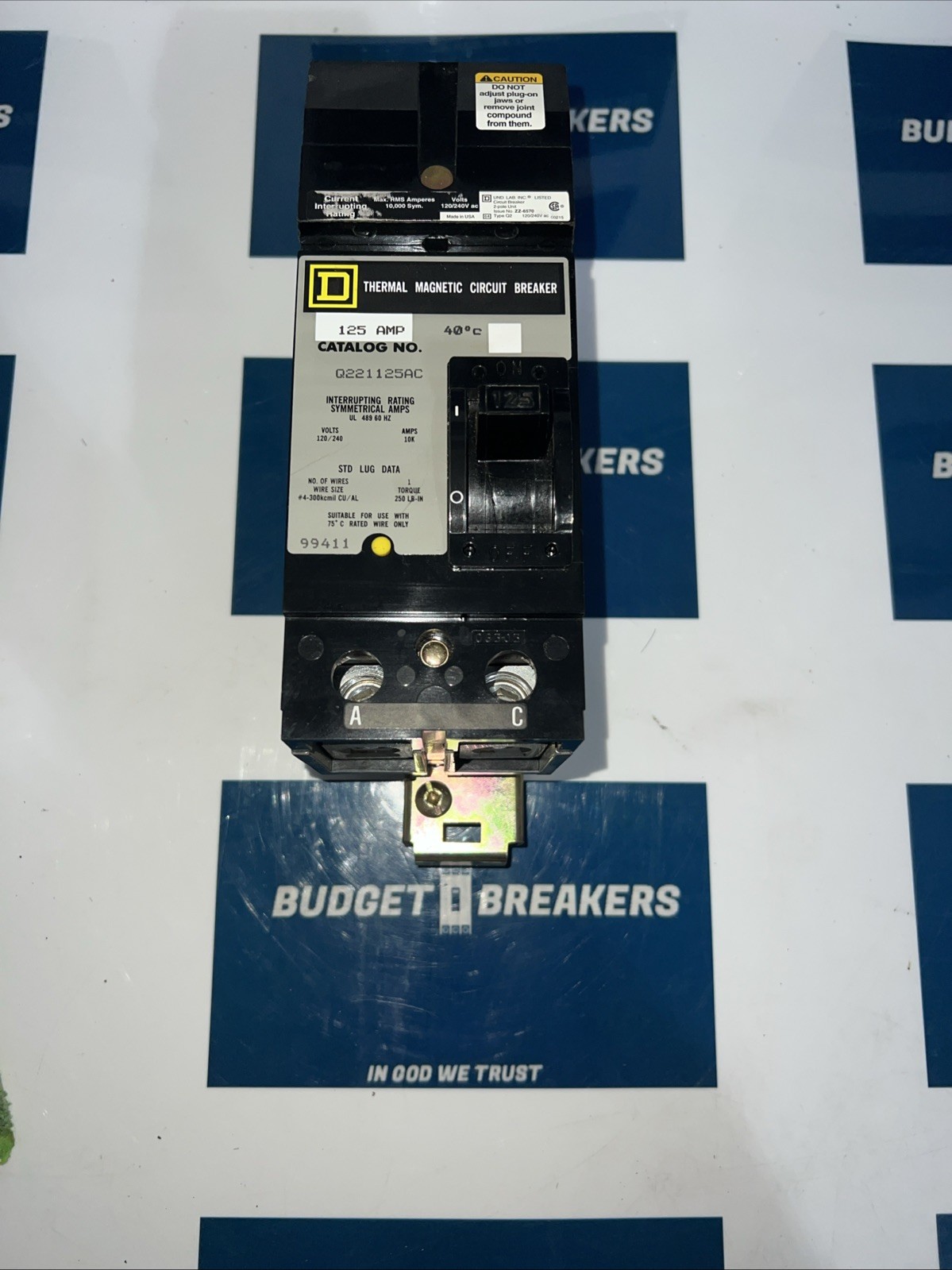 1 USED SQUARE D Q221125AC 125 AMP MOLDED CASE CIRCUIT BREAKER ***MAKE OFFER***
