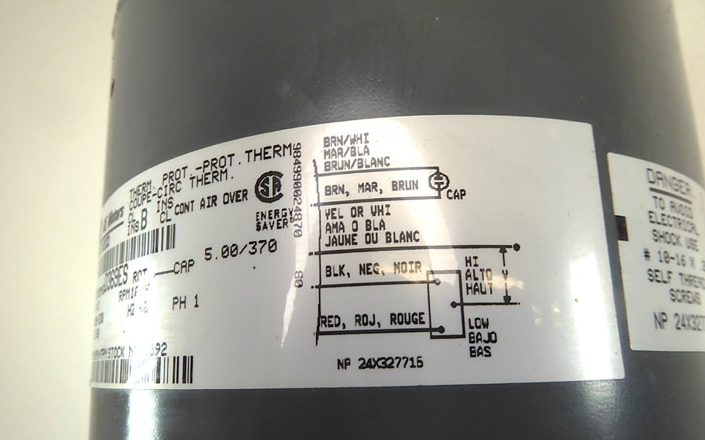 GE 5KCP39NGD369ES 1/2HP 1075RPM 208-230V Stock #3092 NEW IN BOX