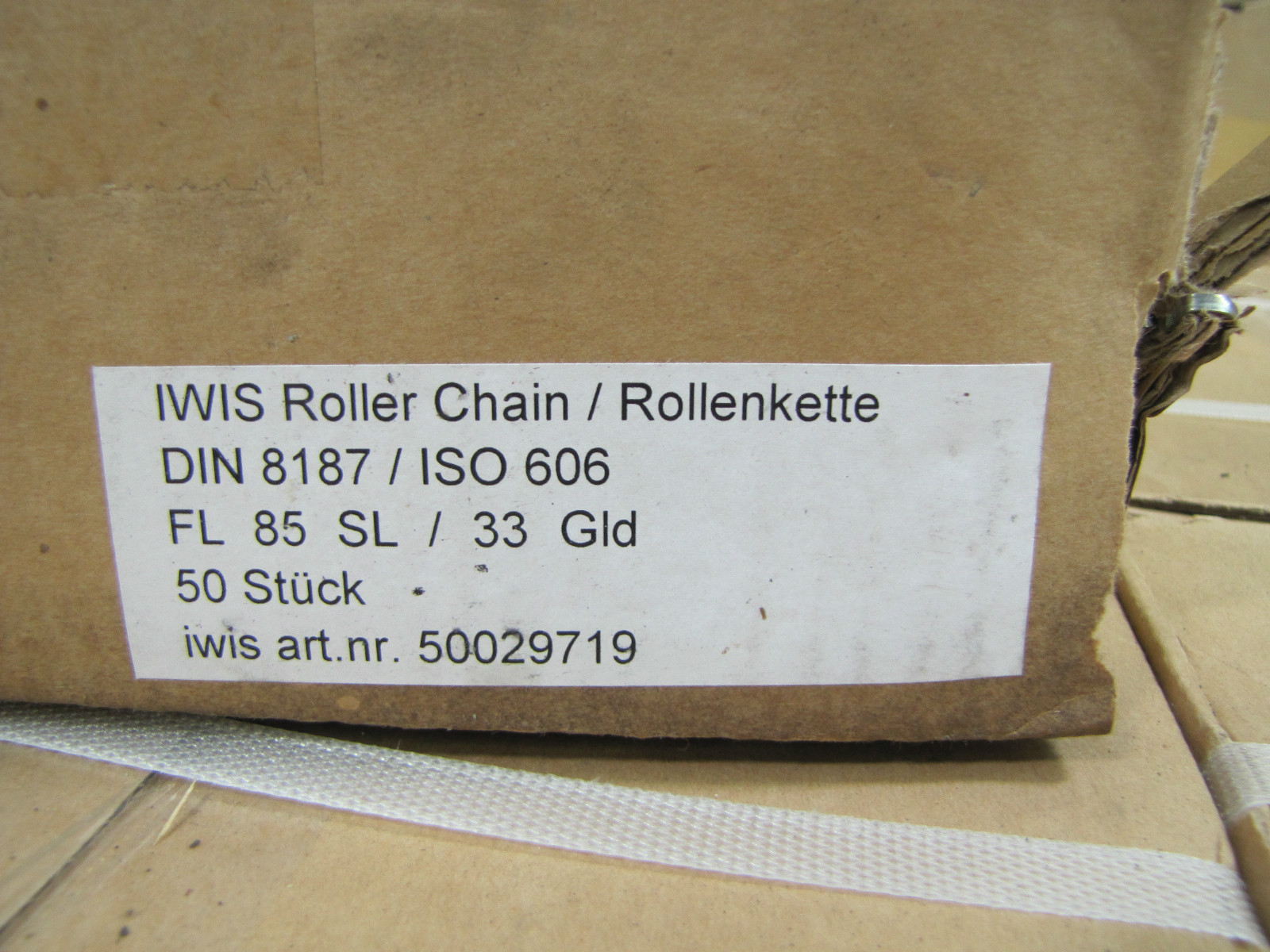 50) 16-3/4″ IWIS JWIS ROLLER CHAIN 1/2″ PITCH FL 85 SL 33 GLD ISO606 1550.5509.4
