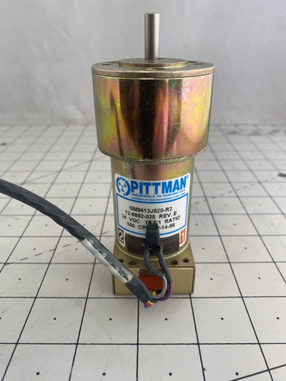 Pittman GM9413J820-R2 DC Gear Motor, 24VDC, 19.7:1 Ratio, 500 CPR 12-8892-026
