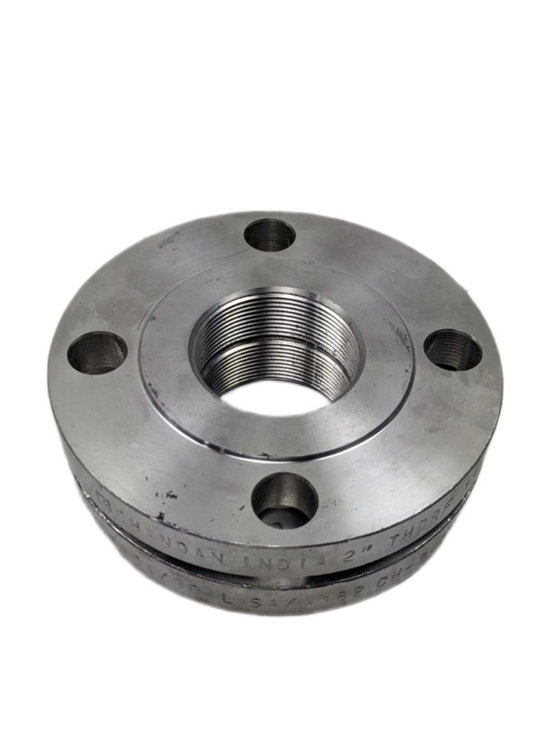 LOT OF 2 CHANDAN 2″ THDRF 150 B16.5 F304/304L SA/A182 CH-24717 STEEL FLANGES