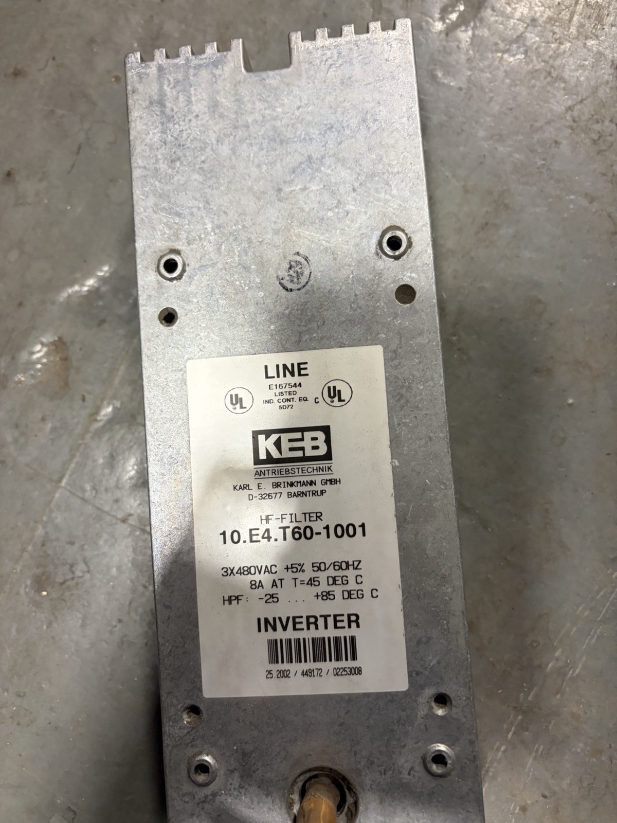 KEB 10.E4.T60-1001 Inverter Frequency Filter Kit 3-Phase USED