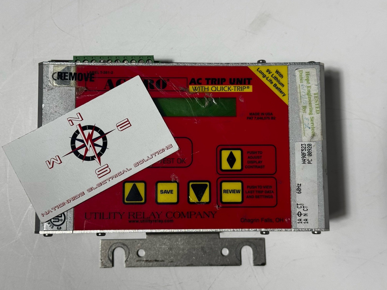 Utility Relay Company AC-PRO H490F523 AC Trip Unit with Quick-Trip