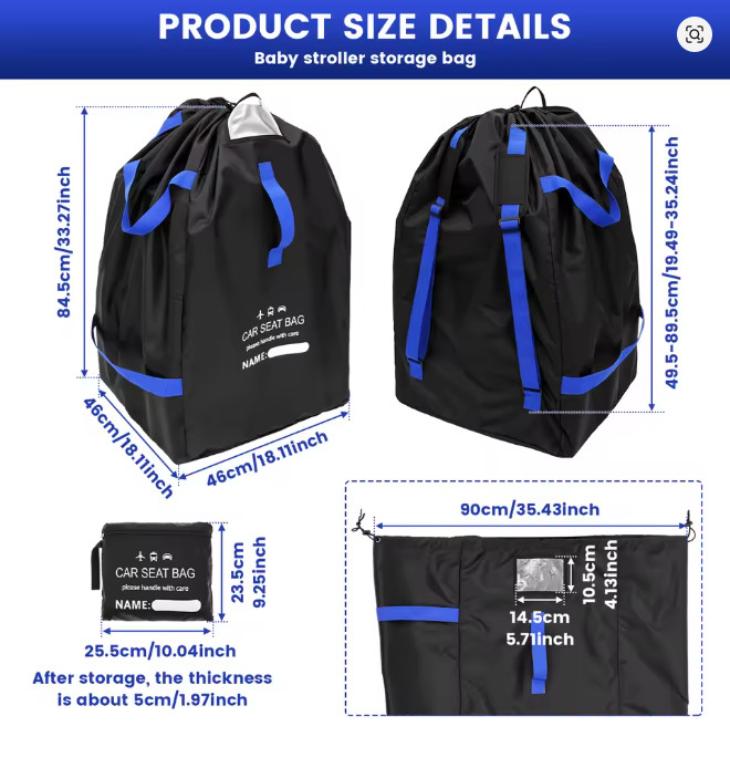 Baby Stroller Storage Bag Universal Dust Waterproof Travel Shipper Pram Bag….
