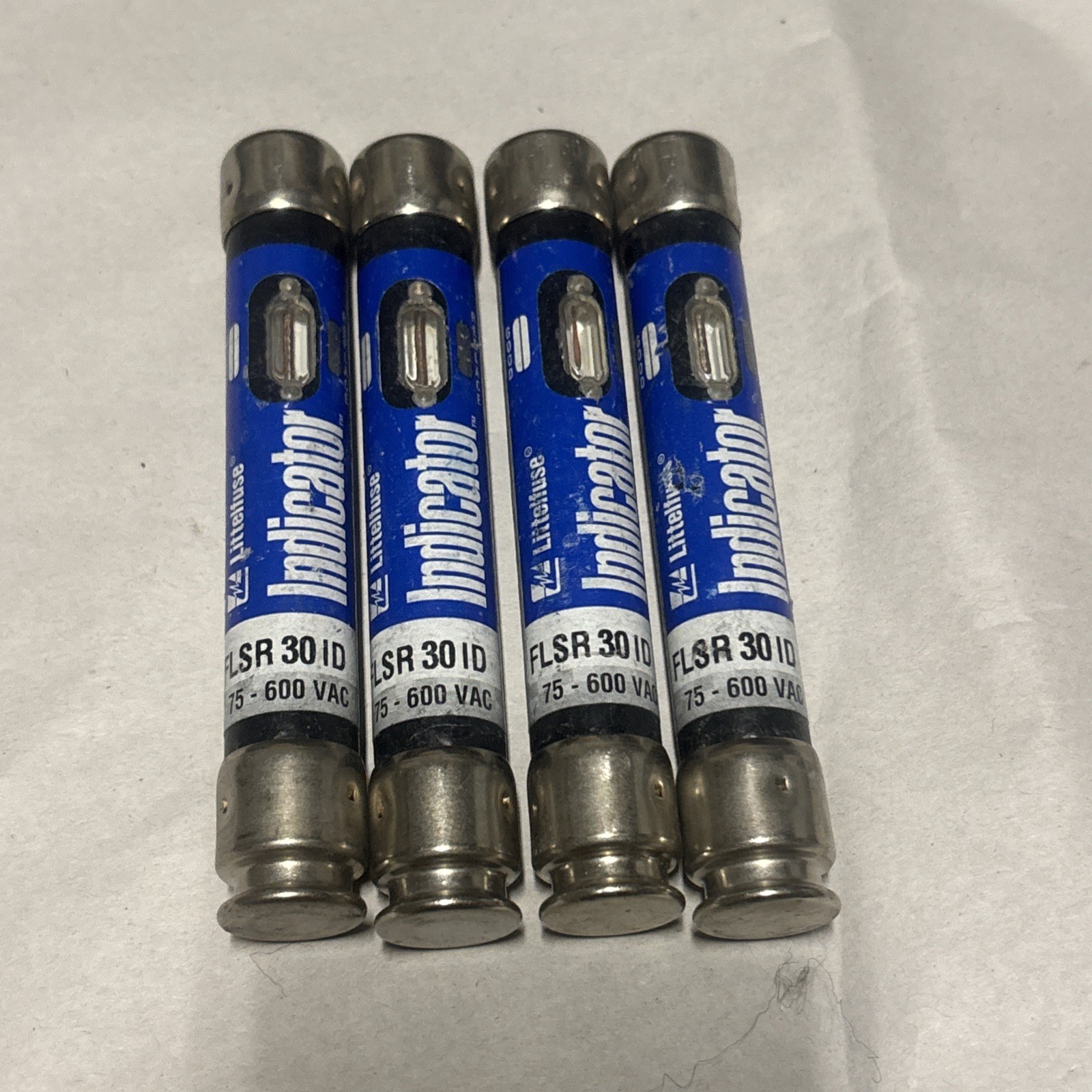 LOT OF 4 LITTLEFUSE FLSR 30 ID INDICATOR FUSE 30A, 600VAC