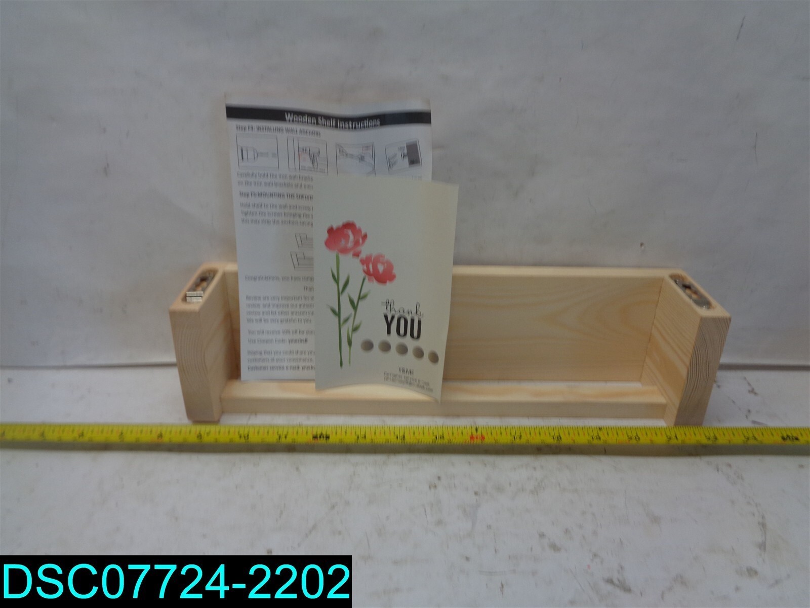 Y&ME Wood Wall Bookshelf Floating Nursery Shelves Natural 13-3/4″ X 3-1/2″ X 3″