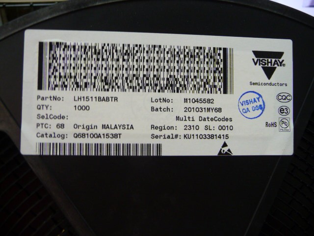 VISHAY LH1511BABTR Qty of 35 per Lot Solid State Relays – PCB Mount Normally Cl
