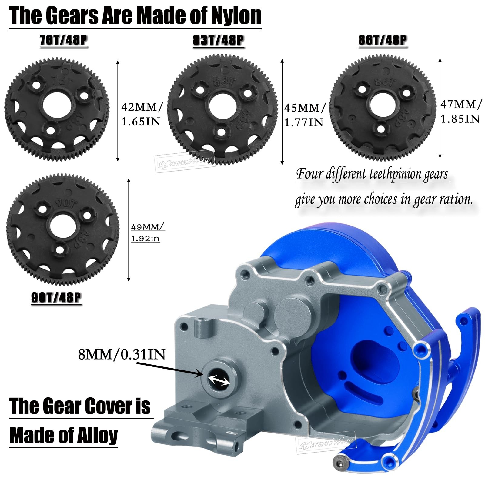 RC Transmission Complete Upgrades Part for 1/10 Slash 2WD(VXL),Rustler 2WD(VX…