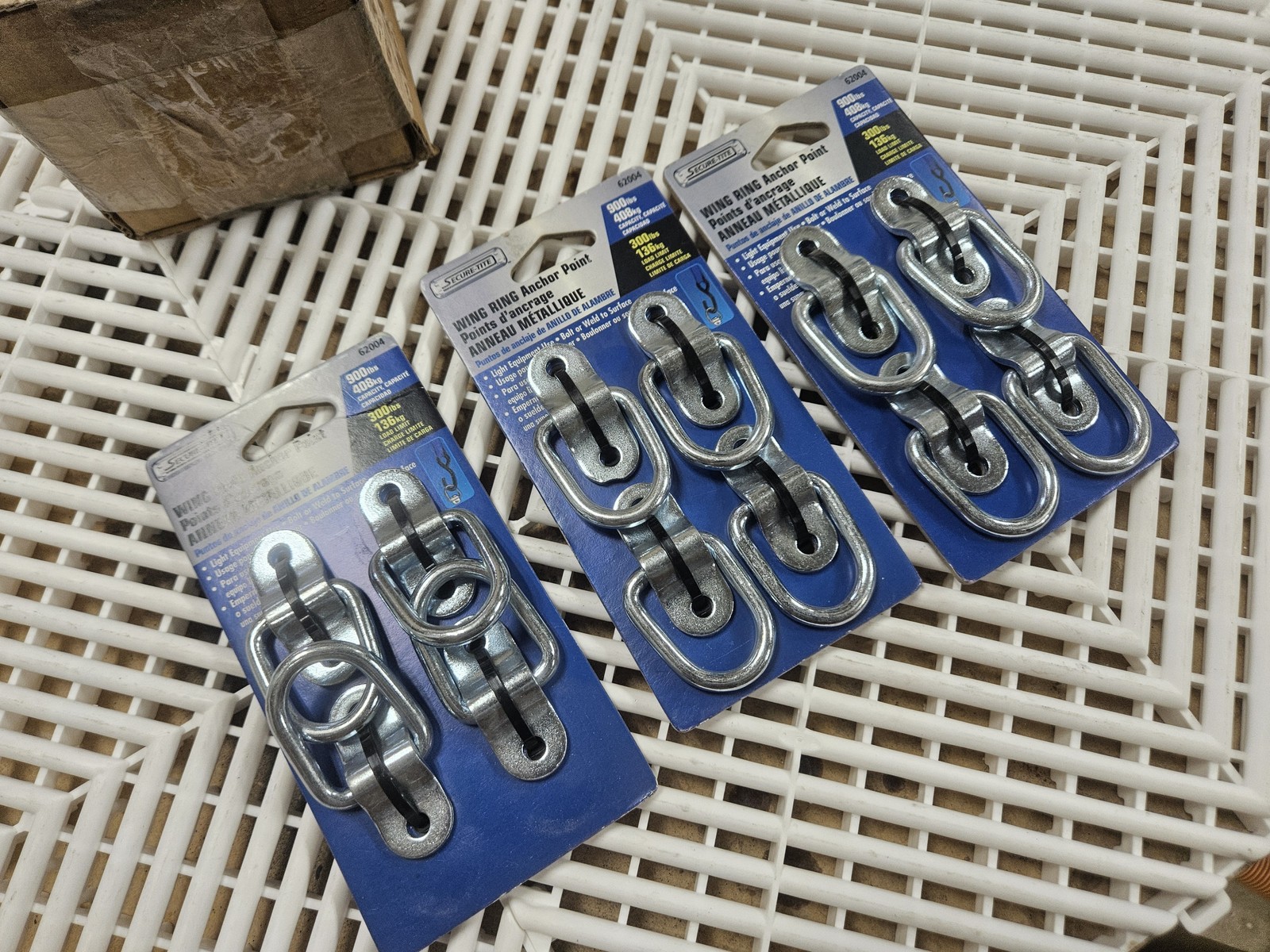 Secure-Tite 62004 Wing Ring Anchor Point 900lb Cap Zinc Steel (Lot of 12)