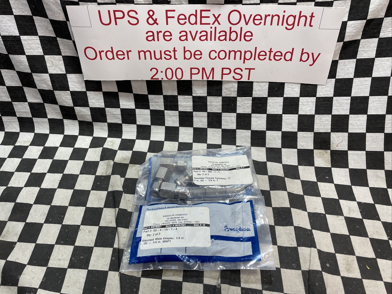 SWAGELOK ADAPTER 1/4″, SS-400-7-4 & SS-4-TA-1-4, LOT OF 6, SHIPSAMEDAY#ZM27