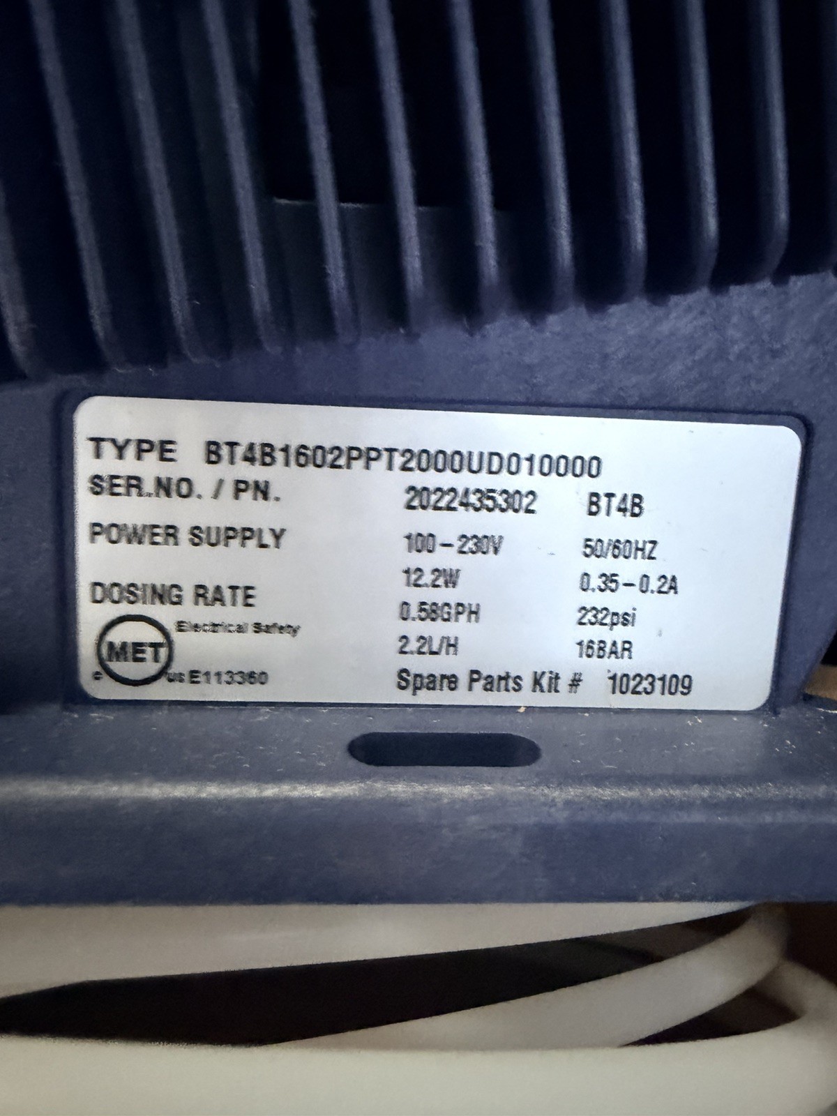 New Prominent BT4B Metering Pump BT4B1602PPT2000UD010000