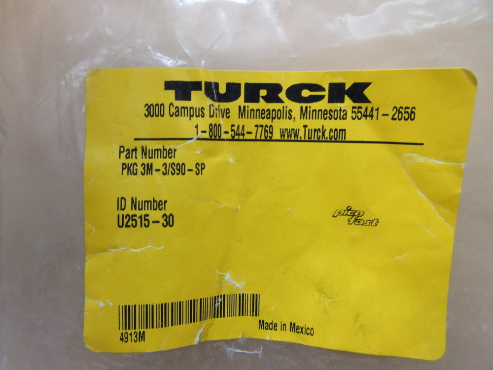 Turck PKG 3M-3/S90-SP Connection Coil Cordset U2515-30