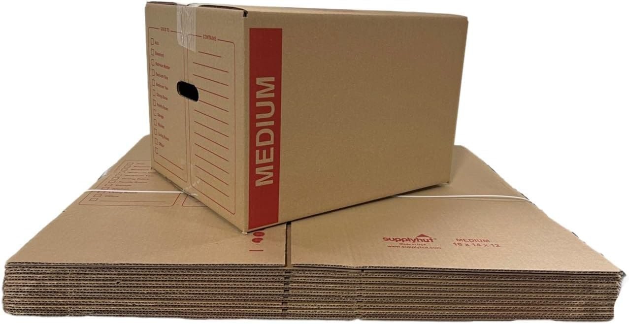 Medium Moving Boxes 18x14x12 with Handles (20 Pack) – 32 ECT Cardboard…