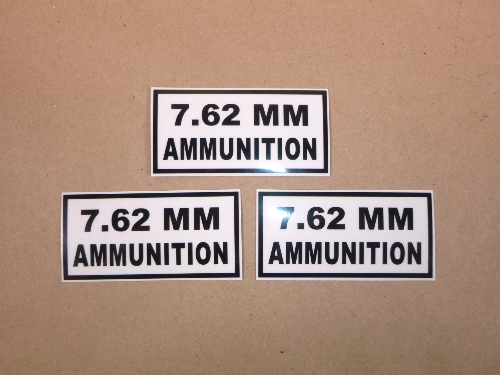 USGI 7.62 MM Ammunition Decal Fits 41-71 Jeep & Willys (Lot of 3) 2″ x 4″