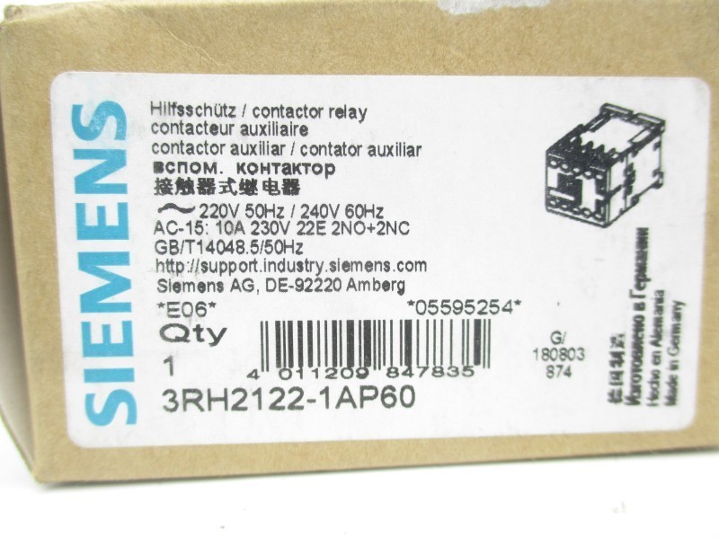 SIEMENS 3RH2122-1AP60 220/240V NSMP