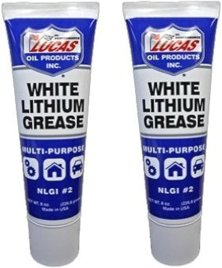 Lucas Oil 10533 White Lithium Grease – 8 Ounce Squeeze Tube, 2 Pack