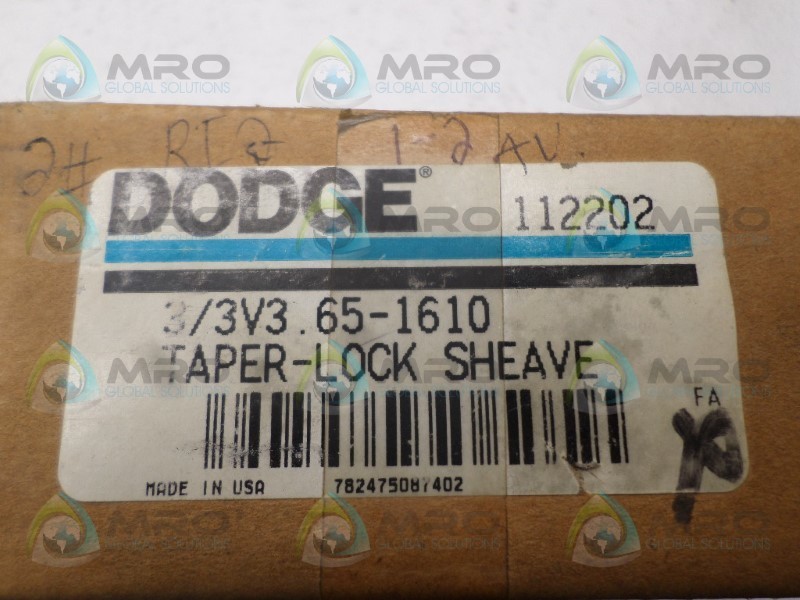 DODGE 112202 3/3V3.65-1610 TAPER LOCK SHEAVE NSMP
