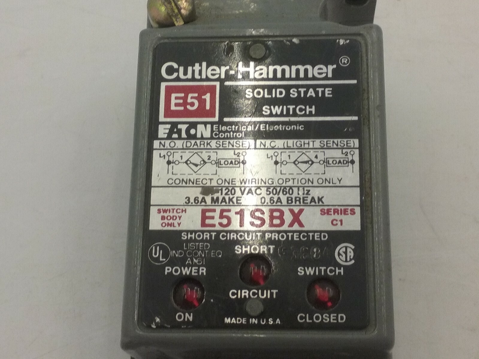 CUTLER HAMMER E51SBX SOILD STATE SWITCH BODY ONLY SERIES C1