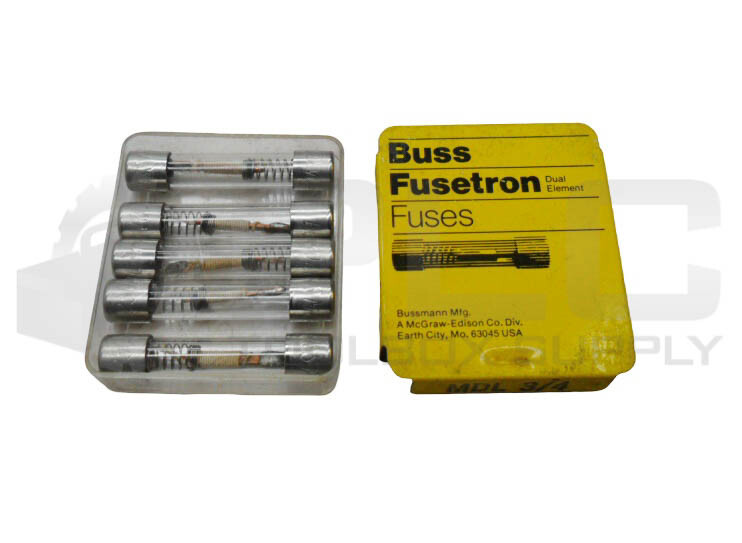 LOT OF 7 NEW BOX OF 5 BUSSMANN MDL 3/4 DUAL ELEMENT FUSE 3/4A 250VAC TOTAL 35