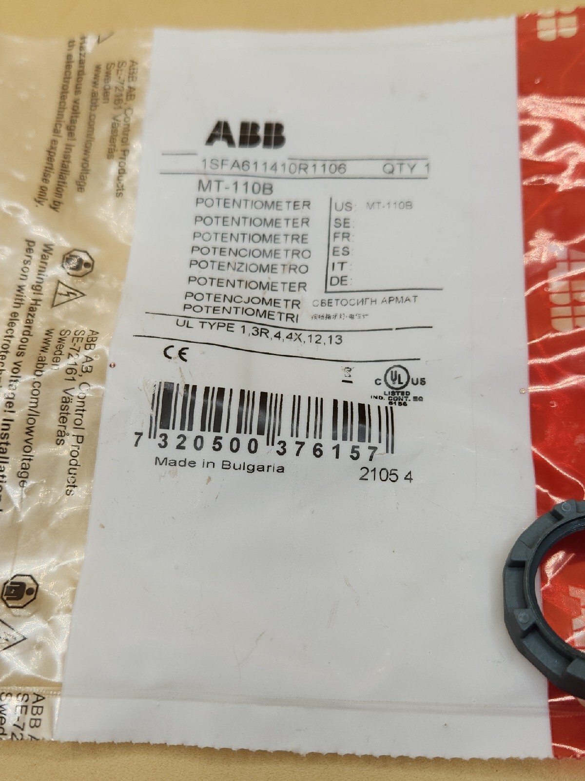ABB MT-110B Potentiometer New OEM USA Seller VOLUME DISCOUNT