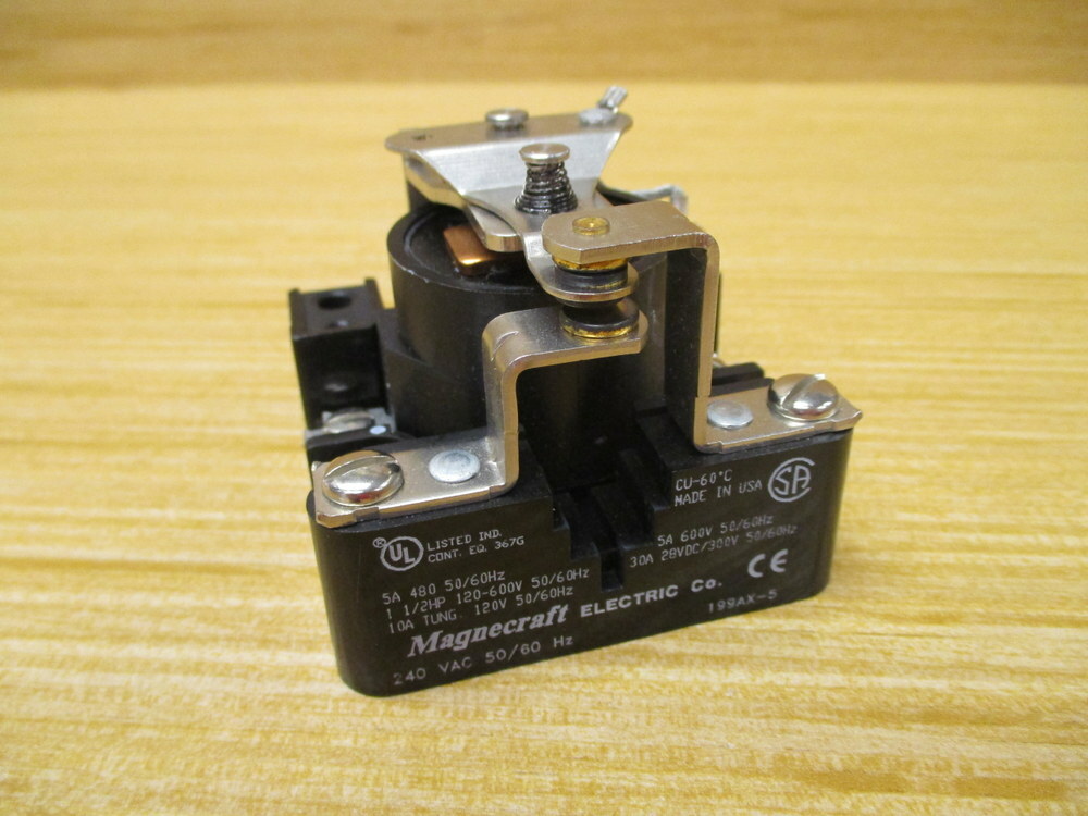Schneider Electric 199AX-5 Power Relay 199AX5 10A TUNG. 120V