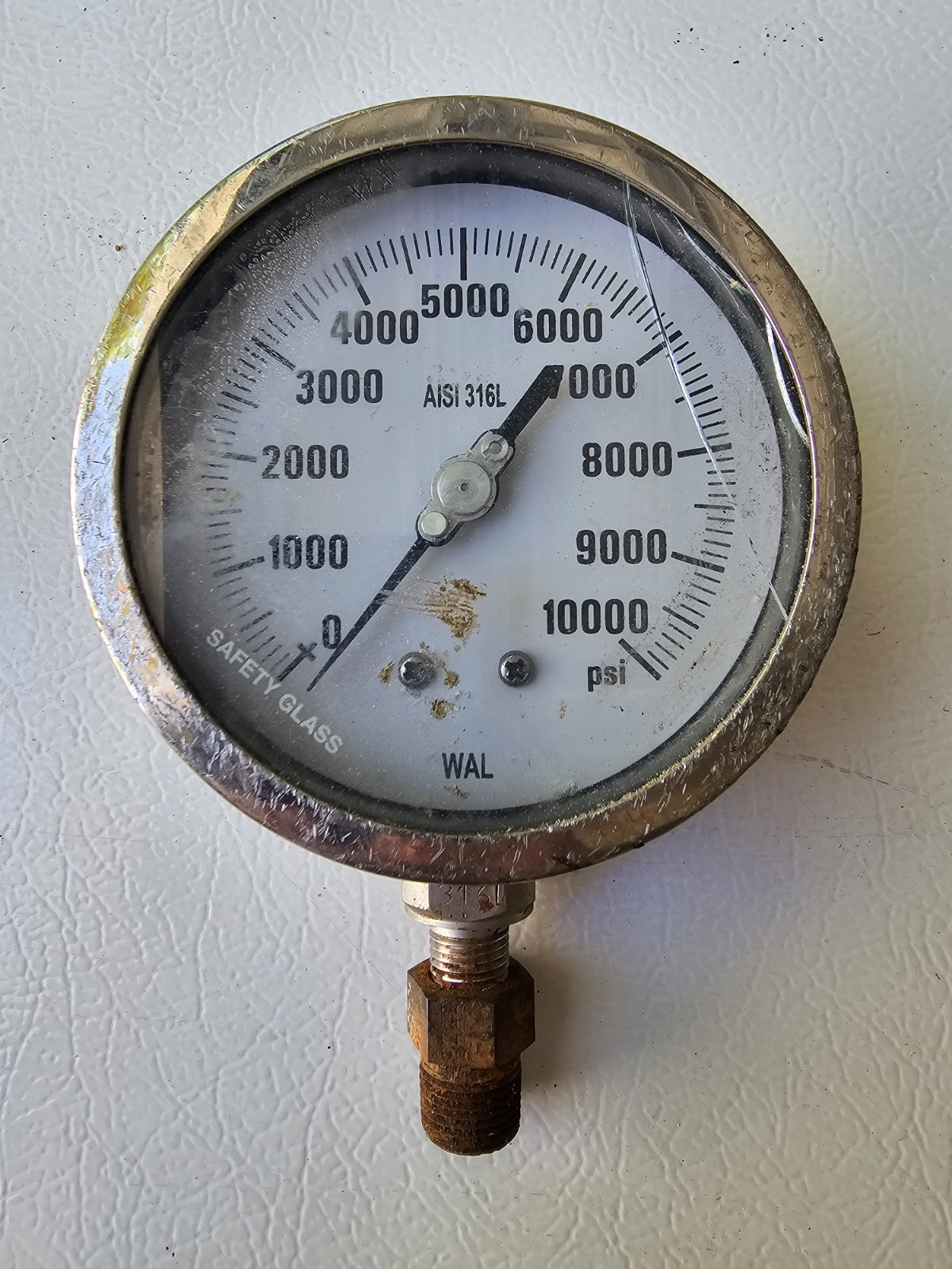 WAL AISI 316L 4.5″ Pressure Gauge 10,000 PSI