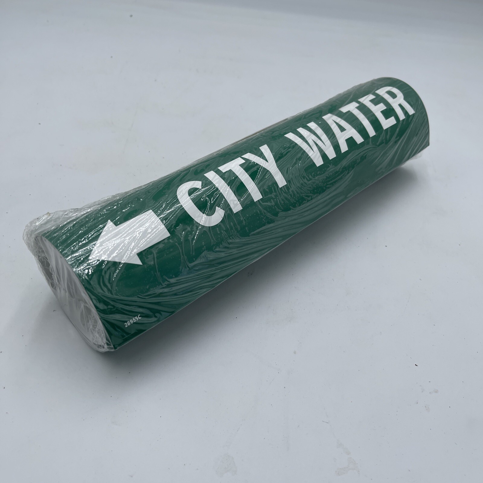 Lab Safety Supply 28655C City Water Supply Sign Pipe Wrap Directional Arrow