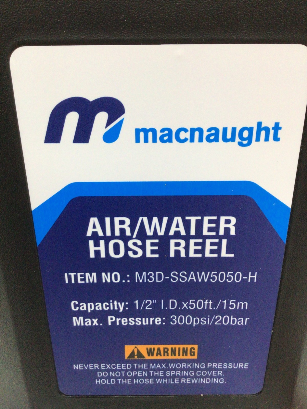 Macnaught M3d-Ssaw5050-H Slow Return Air/Water Hose, 50 Ft, Blue