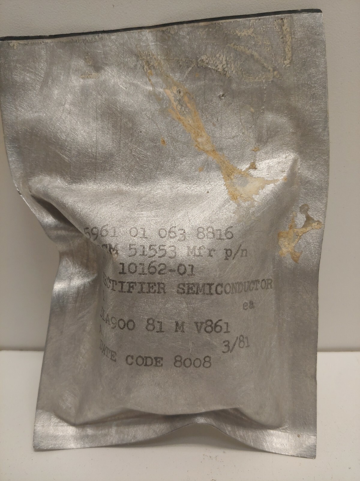 NEW! MIL-SPEC XEROX SEMICONDUCTOR RECTIFIER 5961-01-063-8816 10162-01