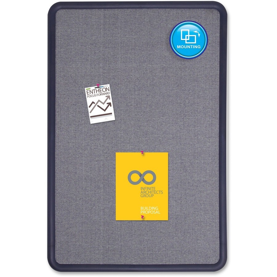Quartet 7694BE Fabric Bulletin Board 36×48 Light Blue Frame
