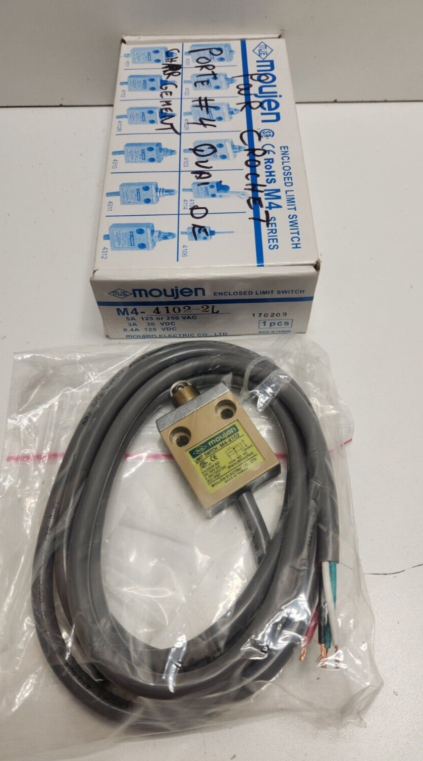 NEW IN BOX! MOUJEN 5A 250V ENCLOSED LIMIT SWITCH M4-4102-2L