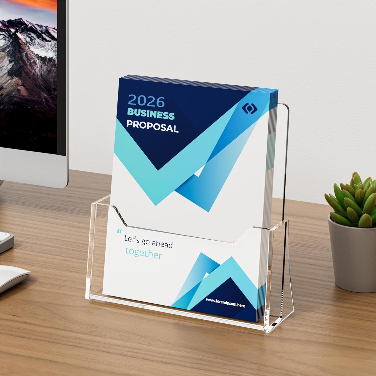 Acrylic Brochure Holder 8.5 x 11 inch 2 Pack, Clear Flyer Holder Plastic Stan…